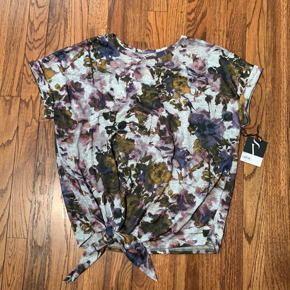 Simply Vera floral front tie tshirt Medium